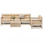 Preview: 6-tlg. Garten-Lounge-Set mit Kissen Massivholz Kiefer
