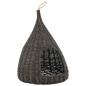Preview: Katzenhaus mit Kissen Grau 40x60 cm Naturweide Tipi