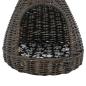 Preview: Katzenhaus mit Kissen Grau 40x60 cm Naturweide Tipi