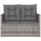 Preview: Gartenbank mit Kissen Grau 105 cm Poly Rattan