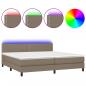 Preview: Boxspringbett mit Matratze & LED Taupe 200x200 cm Stoff