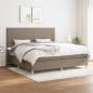 Preview: ARDEBO.de - Boxspringbett mit Matratze Taupe 200x200 cm Stoff