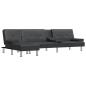 Preview: Schlafsofa in L-Form Schwarz 255x140x70 cm Kunstleder