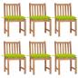 Preview: ARDEBO.de - Gartenstühle 6 Stk. mit Kissen Massivholz Teak
