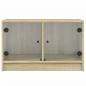 Preview: TV-Schrank mit Glastüren Sonoma-Eiche 68x37x42 cm