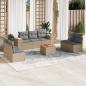 Preview: ARDEBO.de - 8-tlg. Garten-Sofagarnitur mit Kissen Beige Poly Rattan