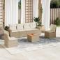 Preview: ARDEBO.de - 7-tlg. Garten-Sofagarnitur mit Kissen Beige Poly Rattan