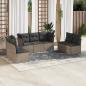 Preview: ARDEBO.de - 7-tlg. Garten-Sofagarnitur mit Kissen Grau Poly Rattan