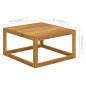 Preview: Hocker mit Cremeweißem Kissen Massivholz Akazie