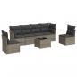 Preview: 7-tlg. Garten-Sofagarnitur mit Kissen Grau Poly Rattan