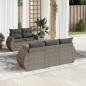 Preview: ARDEBO.de - 6-tlg. Garten-Sofagarnitur mit Kissen Grau Poly Rattan