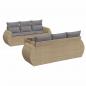 Preview: 7-tlg. Garten-Sofagarnitur mit Kissen Beige Poly Rattan