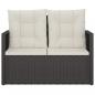 Preview: Gartenbank mit Kissen Schwarz 105 cm Poly Rattan