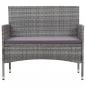 Preview: 2-tlg. Garten-Lounge-Set mit Auflage Poly Rattan Grau 