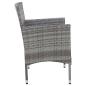 Preview: 2-tlg. Garten-Lounge-Set mit Auflage Poly Rattan Grau 