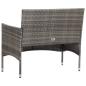Preview: 2-tlg. Garten-Lounge-Set mit Auflage Poly Rattan Grau 