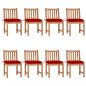 Preview: ARDEBO.de - Gartenstühle 8 Stk. mit Kissen Massivholz Teak
