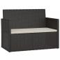 Preview: Gartenbank mit Kissen Schwarz 105 cm Poly Rattan
