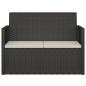 Preview: Gartenbank mit Kissen Schwarz 105 cm Poly Rattan