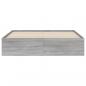 Preview: Bettgestell mit Schubladen Grau Sonoma 140x190 cm Holzwerkstoff