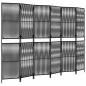 Preview: Paravent 6-tlg. Schwarz Poly Rattan