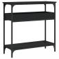 Preview: ARDEBO.de - Konsolentisch mit Ablage Schwarz 75x29x75cm Holzwerkstoff