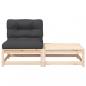 Preview: Gartensofa ohne Armlehnen mit Kissen und Hocker
