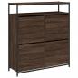 Preview: Schuhschrank mit 4 Klappen Braun Eiche-Optik 100x34x112 cm