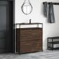 Preview: Schuhschrank mit 4 Klappen Braun Eiche-Optik 100x34x112 cm