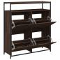 Preview: Schuhschrank mit 4 Klappen Braun Eiche-Optik 100x34x112 cm