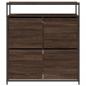 Preview: Schuhschrank mit 4 Klappen Braun Eiche-Optik 100x34x112 cm