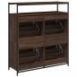Preview: Schuhschrank mit 4 Klappen Braun Eiche-Optik 100x34x112 cm