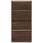 Preview: Schuhschrank mit 4 Klappen Braun Eiche-Optik 80x21x163,5 cm