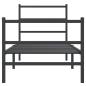 Preview: Bettgestell mit Kopf- und Fußteil Metall Schwarz 75x190 cm