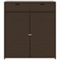 Preview: Gartenschrank Braun 105x55x113 cm Poly Rattan