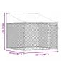 Preview: Hundezwinger mit Dach und Tür Grau 2x2x2 m Verzinkter Stahl