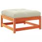 Preview: Gartenhocker mit Kissen 2 Stk. Wachsbraun Massivholz Kiefer