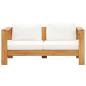Preview: Gartensofa mit Kissen 140 cm Akazien Massivholz Cremeweiß