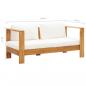 Preview: Gartensofa mit Kissen 140 cm Akazien Massivholz Cremeweiß