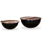 Preview: 2-tlg. Couchtisch-Set Altholz Massiv Schwarz Schalenform