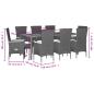 Preview: 9-tlg. Garten-Essgruppe mit Kissen Schwarz Poly Rattan