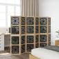 Preview: 6-tlg. Raumteiler Braun und Schwarz Massivholz Paulownia