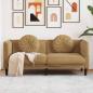 Preview: ARDEBO.de - 2-Sitzer Sofa mit Kissen Braun Kunstleder Wildleder-Optik
