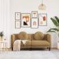 Preview: 2-Sitzer Sofa mit Kissen Braun Kunstleder Wildleder-Optik