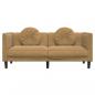 Preview: 2-Sitzer Sofa mit Kissen Braun Kunstleder Wildleder-Optik