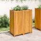 Preview: Pflanzkübel mit Einlage 84x42x100 cm Massivholz Akazie