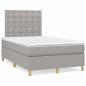 Preview: ARDEBO.de - Boxspringbett mit Matratze & LED Hellgrau 120x190 cm Stoff