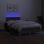 Preview: Boxspringbett mit Matratze & LED Dunkelgrau 120x190 cm Stoff