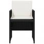 Preview: Gartenstühle mit Kissen 4 Stk. Schwarz Poly Rattan