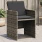 Preview: ARDEBO.de - Gartenstühle mit Kissen 4 Stk. Grau Poly Rattan